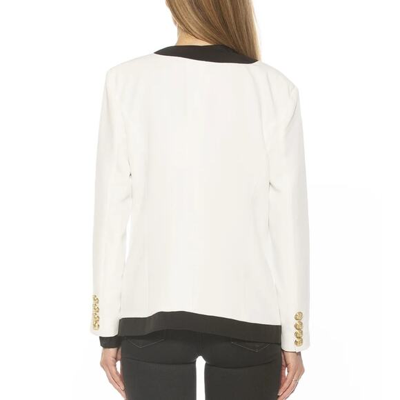 NWT Alexia admor emele blazer ivory black Sz m - Picture 3 of 9